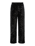 Kam High-Waisted Wide Trouser, Black Sequins