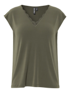 Kamala Lacy V-Neck Tee, Grape Leaf