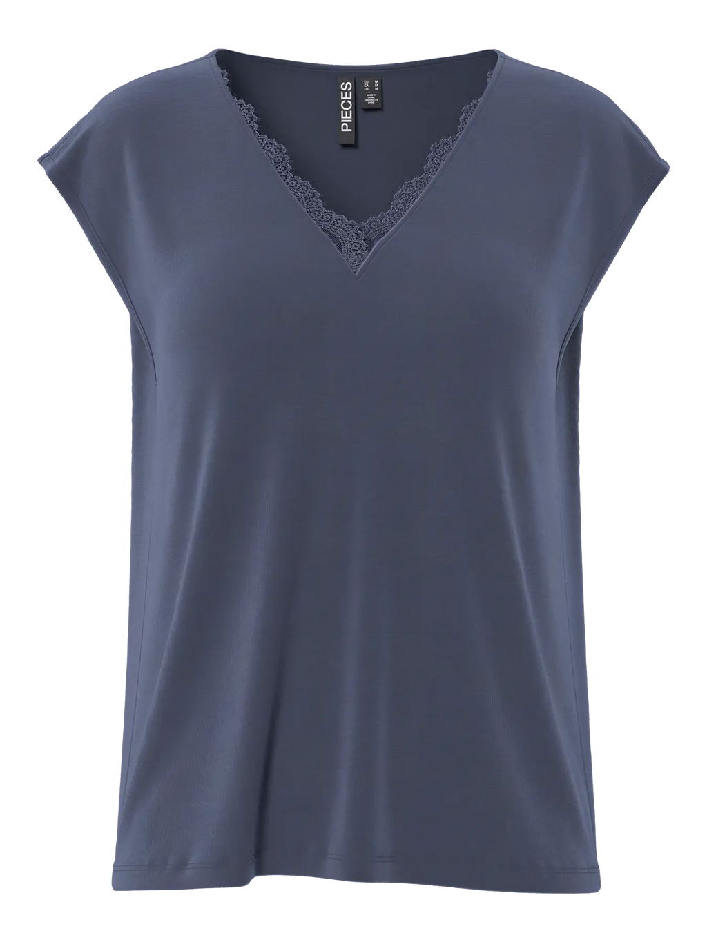 Kamala Lacy V-Neck Tee, Ombre Blue