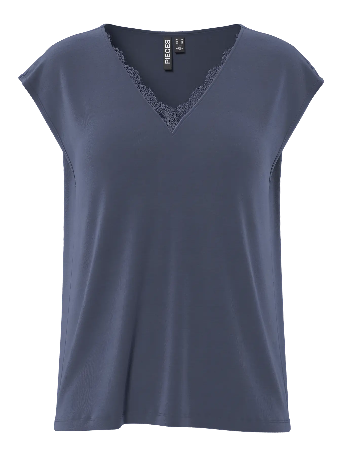 Kamala Lacy V-Neck Tee, Ombre Blue