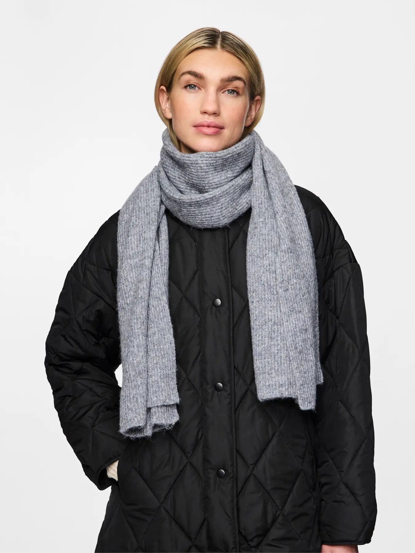 Moella Scarf, Medium Grey Melange
