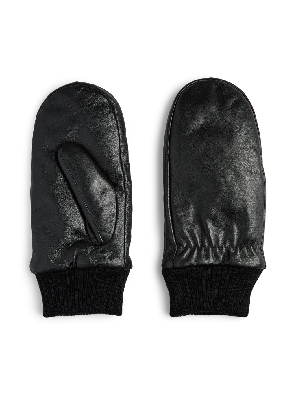 Nellie Leather Mittens, Black