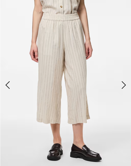 Pia High-Waisted Crop Trouser, Birch & Dark Grey