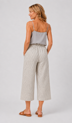 Pia High-Waisted Crop Trouser, Birch Check