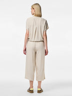 Pia High-Waisted Crop Trouser, Birch Melange