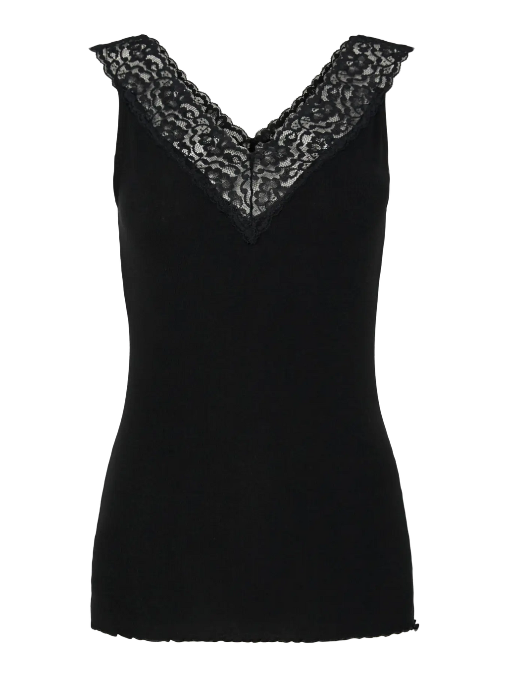 Siri Sleeveless Lacy Top, Black