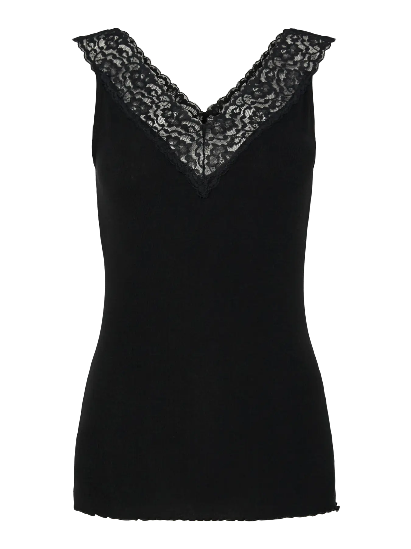 Siri Sleeveless Lacy Top, Black
