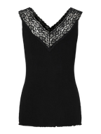 Siri Sleeveless Lacy Top, Black