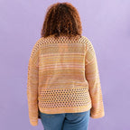 Gala Pointelle Wide Sleeve Jumper, Orange