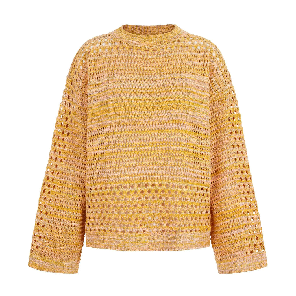 Gala Pointelle Wide Sleeve Jumper, Orange