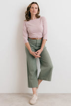 Amelia Cropped Wide Leg Trousers, Laurel Green