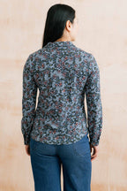 Bowbridge Printed Organic Cotton Jersey Shirt, Blue