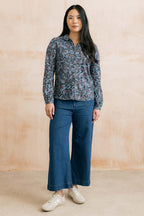 Bowbridge Printed Organic Cotton Jersey Shirt, Blue