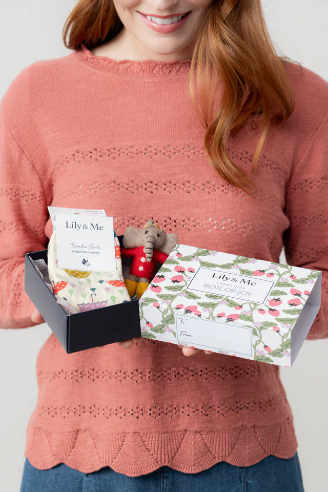 Elodie Elephant Giftbox - Trainer Socks and Decoration