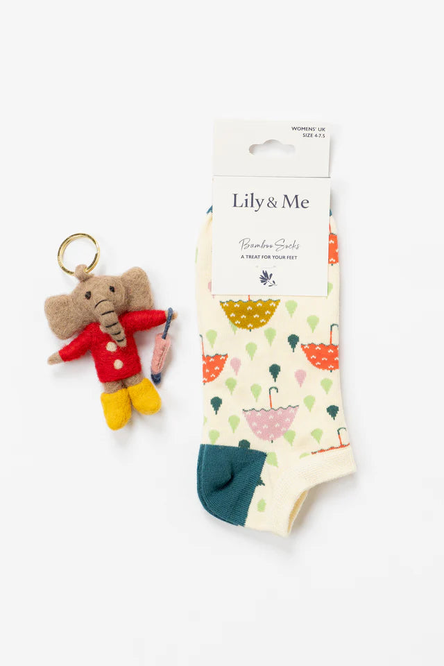 Elodie Elephant Giftbox - Trainer Socks and Decoration