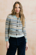 Chestnut Fair Isle Knit Jacket, Mist