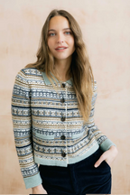 Chestnut Fair Isle Knit Jacket, Mist