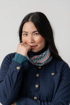 Fair Isle Knitted Snood, Sea Mist