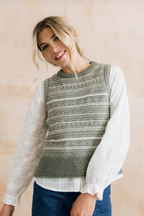 Joan Fair Isle Knit Tank, Sage