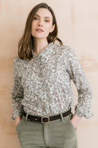 Rachel Organic Cotton Frill Blouse, Antique Pink