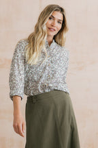 Rachel Organic Cotton Frill Blouse, Antique Pink