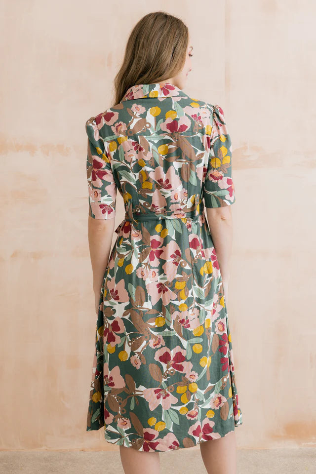 Robyn Belted Tea Dress, Laurel Green