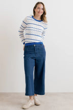 Sophie Organic Cotton Jumper, Cobalt White