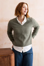 Wickridge Textured Knit V-Neck Jumper, Sage