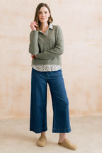 Wickridge Textured Knit V-Neck Jumper, Sage