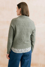 Wickridge Textured Knit V-Neck Jumper, Sage