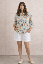 Zoe Cotton Jacquard Blouse, Jardin