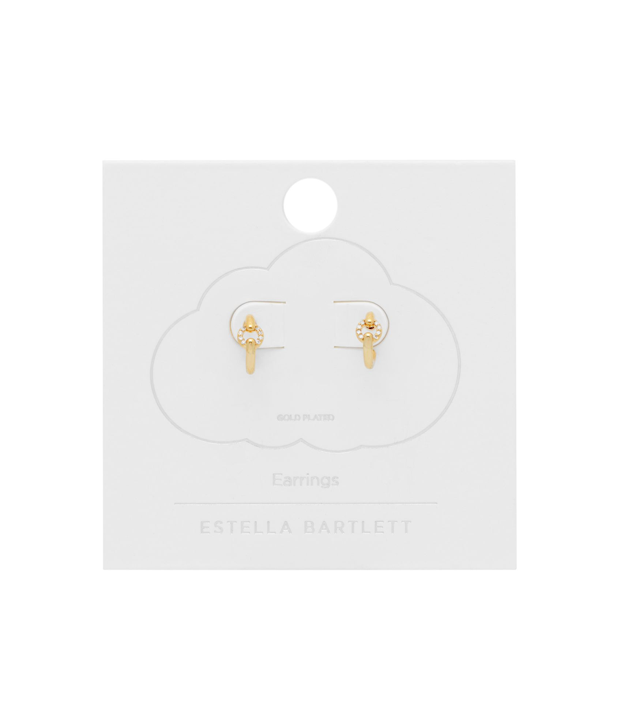 Gold Pavé Circle Hoop Earrings