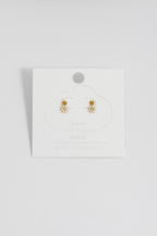 White Enamel Double Flower Studs