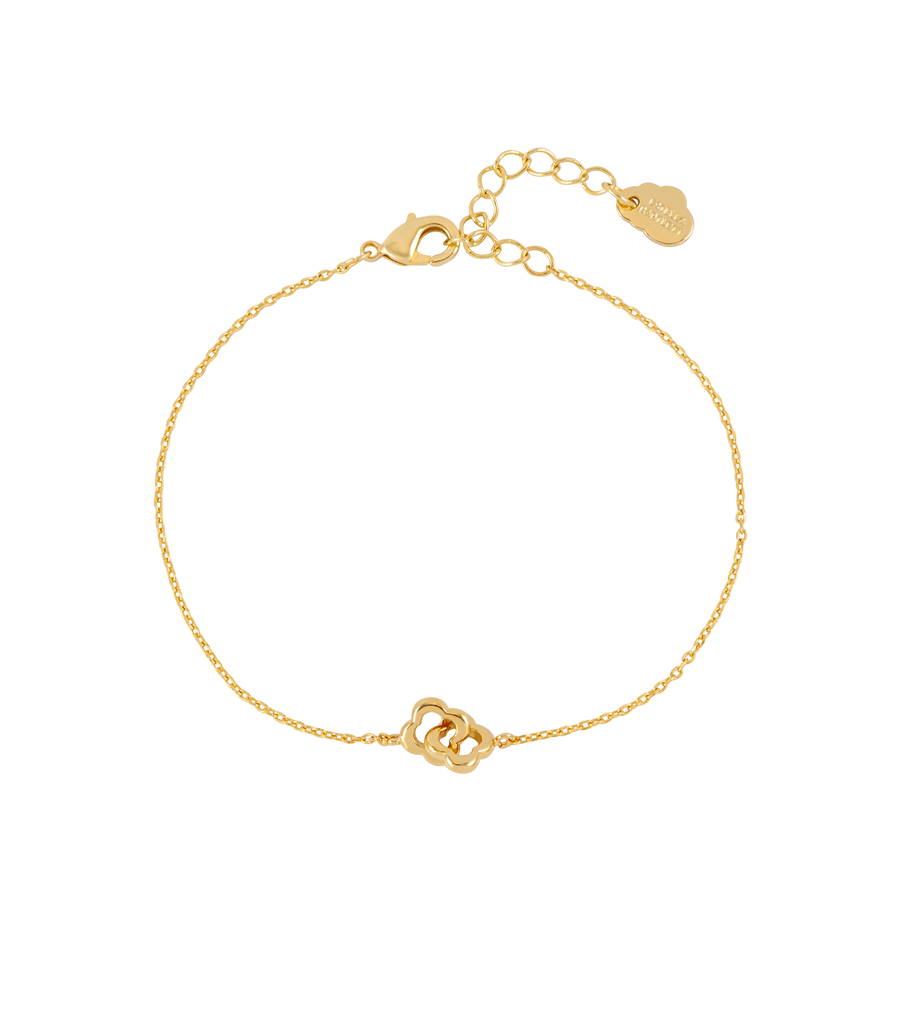 Gold Double-Linked Flower Bracelet