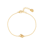 Gold Double-Linked Flower Bracelet