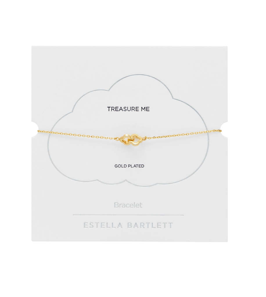 Gold Double-Linked Flower Bracelet