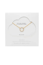 Large Pavé Set CZ Circle Necklace - Gold Plated