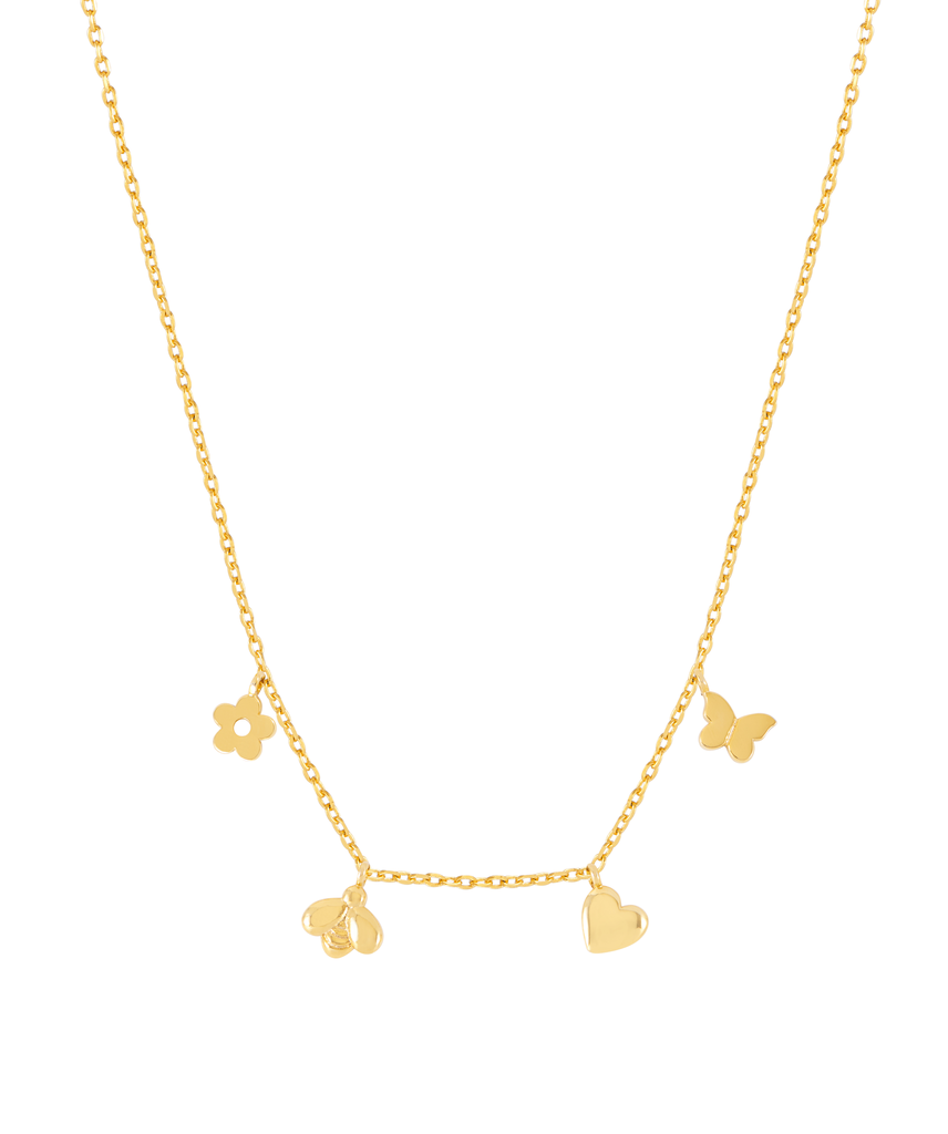 Bee and Butterfly Charm Necklace