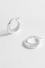 Double Twisted Hoop Earrings, Silver-Plated