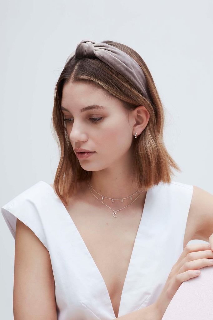 Moon & Star Necklace, Silver-Plated