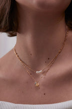 Triple Beaded Chain and Molton Pebbles Necklace