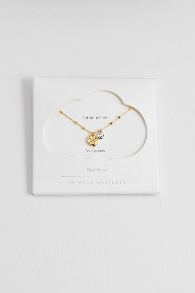 Triple Beaded Chain and Molton Pebbles Necklace