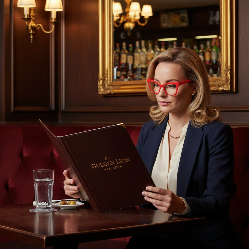 Panthera Reading Glasses, Red