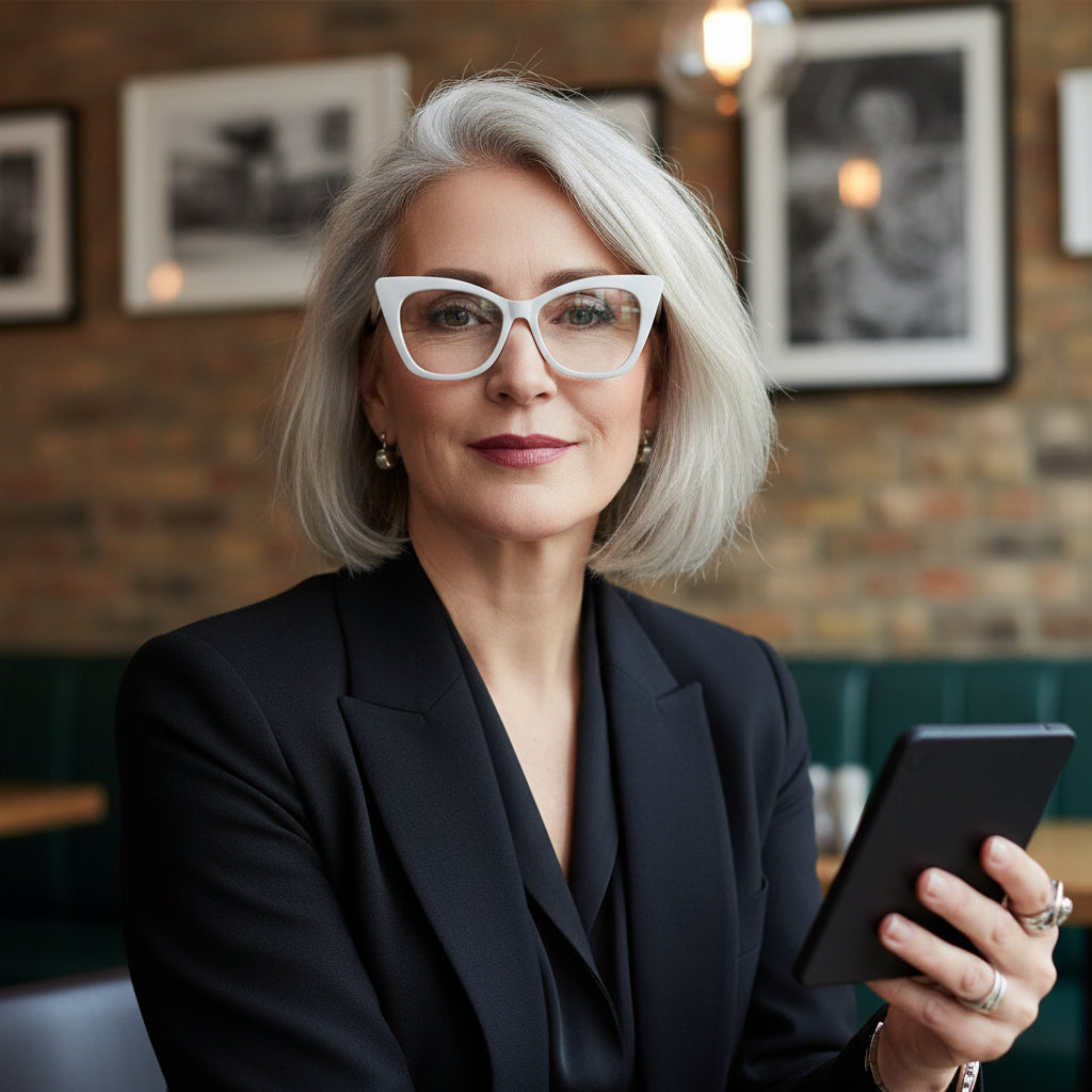 Panthera Reading Glasses, White