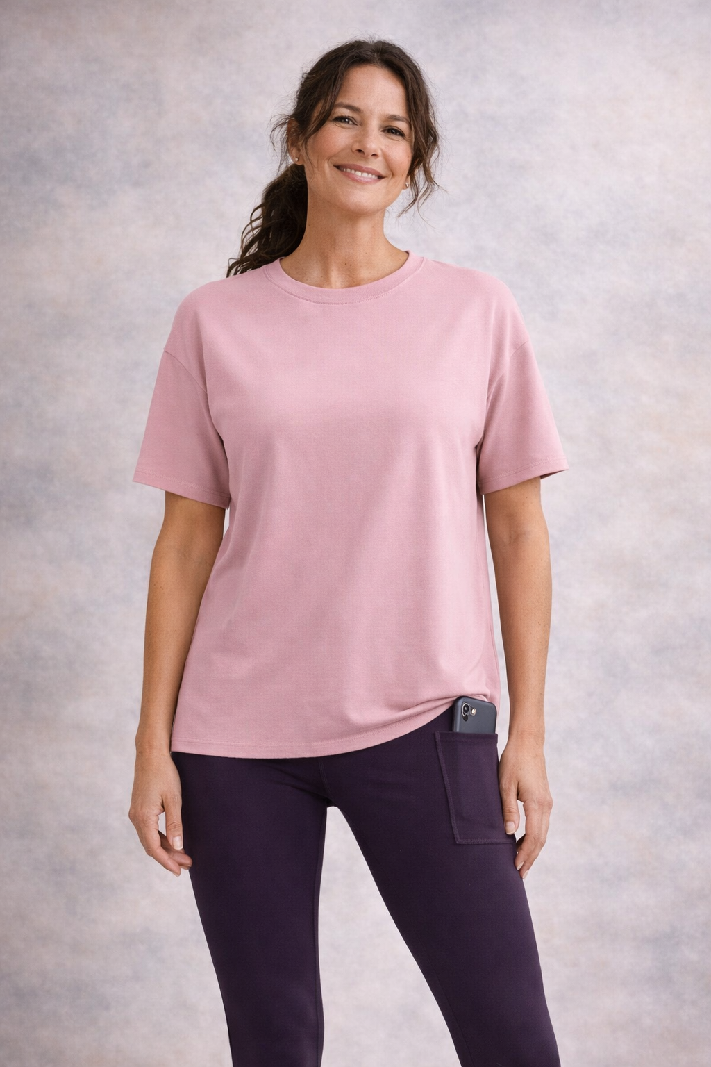 Rebecca TriDri Organic Boxy T-Shirt, Soft Pink