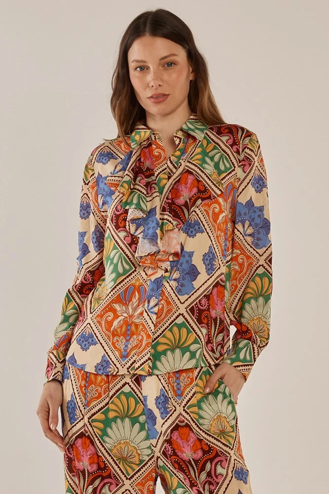 Frida Frill Shirt, Villa Floral Print