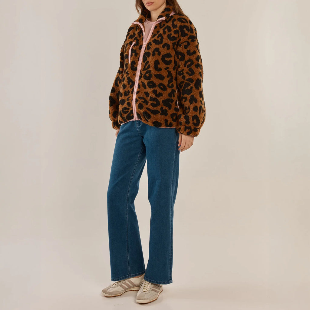 Jayne Fleece Jacket, Animal & Pink