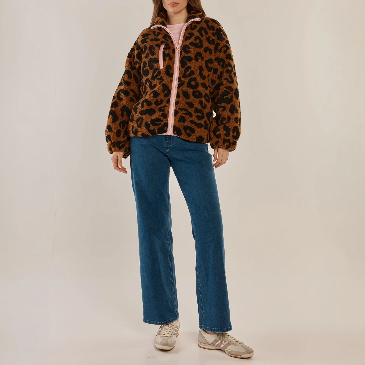 Jayne Fleece Jacket, Animal & Pink