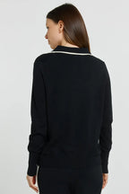 Makenna Polo Sweater, Black