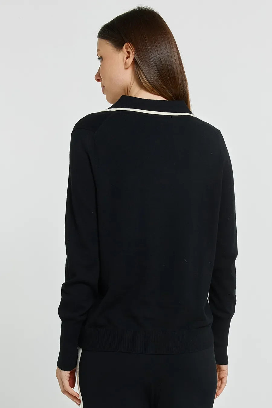 Makenna Polo Sweater, Black